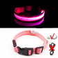 Original Glow in the Dark LED Dog Collars/USB Charging Anti-Lost Avoid Car Accident Collar For Dogs The G.O.A.T. Find Pink Button Battery M NECK 40-48 CM 