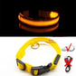 Original Glow in the Dark LED Dog Collars/USB Charging Anti-Lost Avoid Car Accident Collar For Dogs The G.O.A.T. Find Yellow ButtonBattery XL NECK 52-60 CM 
