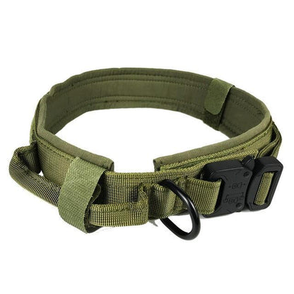 GOAT Heavy Duty Tactical Dog Collar With Handle/Durable Training Large Dogs German Shepherd Labrador Doberman The GoatFind green XL 