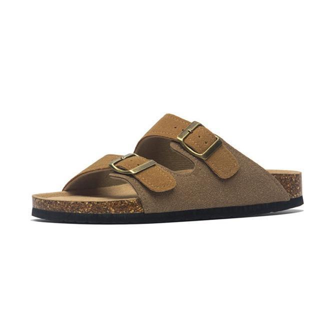 GOATFIND's STOCK ARIZONA Summer Slippers/Sandals/Suede Leather The GoatFind Brown 12 