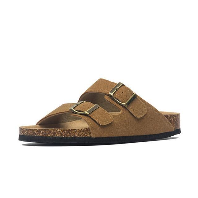 GOATFIND's STOCK ARIZONA Summer Slippers/Sandals/Suede Leather The GoatFind Light Brown 4 