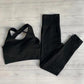 GOATFIND's Womens Matching Co Ord Workout Top Leggings Jacket Set The GoatFind black bra sets Large (10-12) 