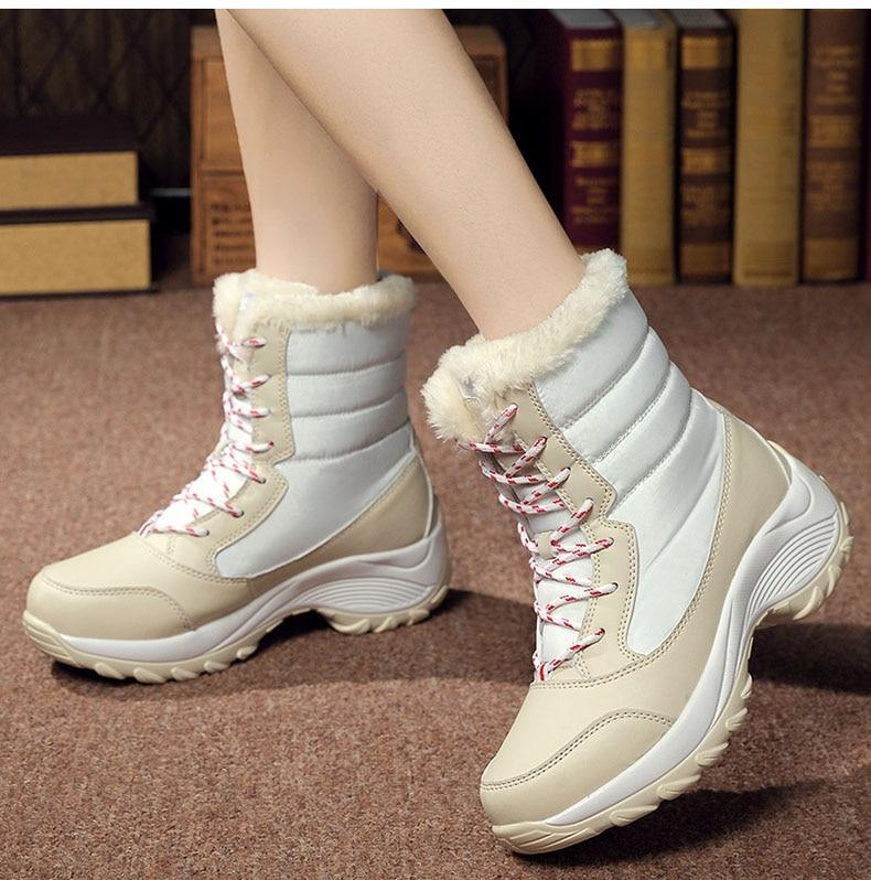 GOT FUR Womens Waterproof Winter Snow Ankle Boots Shoes The GoatFind White 6 