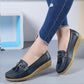 Womens Flat Boat Shoes with Bow knot/Leather Moccasins Flats Ballerina Ladies Shoe Black Red White Blue The GoatFind Dark blue 5 