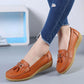 Womens Flat Boat Shoes with Bow knot/Leather Moccasins Flats Ballerina Ladies Shoe Black Red White Blue The GoatFind Orange 5 