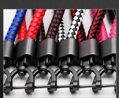 Hand Woven Horseshoe Buckle Leather Car Key Chain/Key Rings Holder - The GoatFind