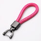 Hand Woven Horseshoe Buckle Leather Car Key Chain/360 Degree Rotating Key Rings Holder Genuine The GoatFind Pink 