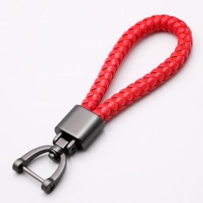 Hand Woven Horseshoe Buckle Leather Car Key Chain/360 Degree Rotating Key Rings Holder Genuine The GoatFind Red 