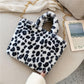 Leaopard Animal Print Plush Shoulder bag/ Soft fur handbag The GoatFind Black Cheetah 