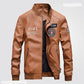 Mens Bomber PU/Faux Leather Baseball Jacket/Pilot Varsity Jacket The GoatFind 7702 Gold L 
