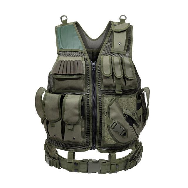 Mens Military Tactical Combat Vest/Hunting Vest Army Adjustable Outdoor The GoatFind Green 