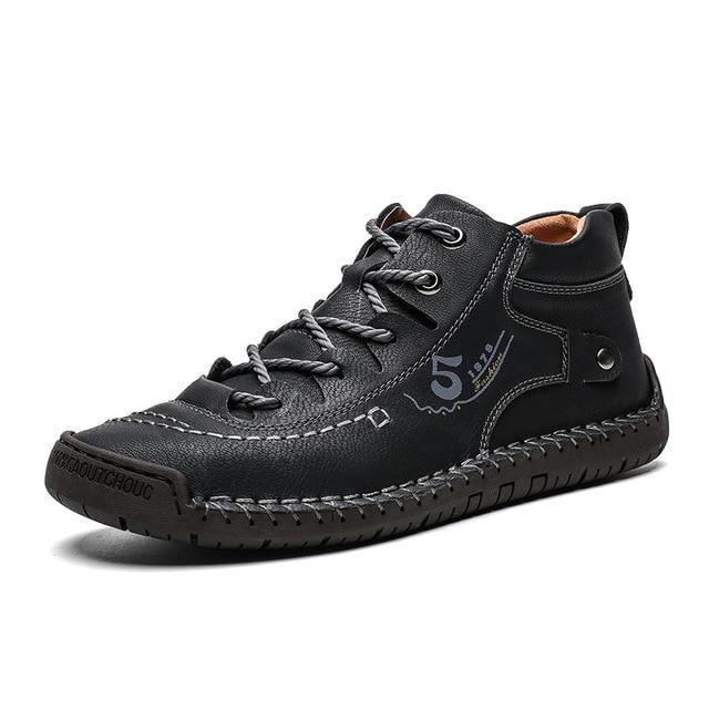 Mens Uber Cool Leather Casual Shoes/Lace up Soft Flat Footwear The G.O.A.T. Find black plush 7 