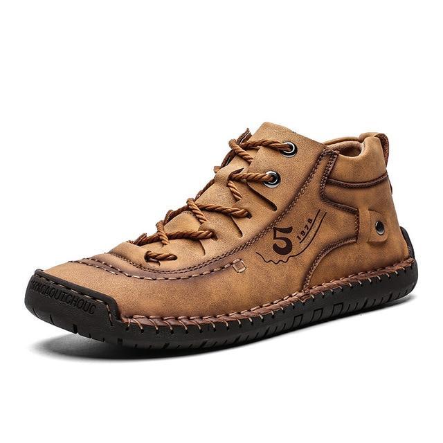 Mens Uber Cool Leather Casual Shoes/Lace up Soft Flat Footwear The G.O.A.T. Find brown 7 