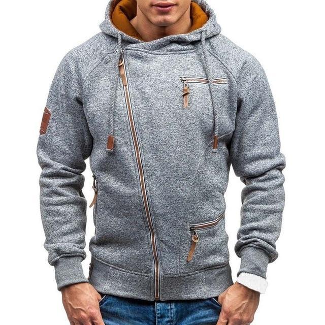 Modern Slim Zipper Hoodies Sweatshirts/ Hooded Mens Streetwear The GoatFind light gray S 