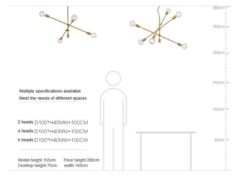 LED Criss Cross Industrial Pendant Hanging Rods Lights - Black Gold The GoatFind 