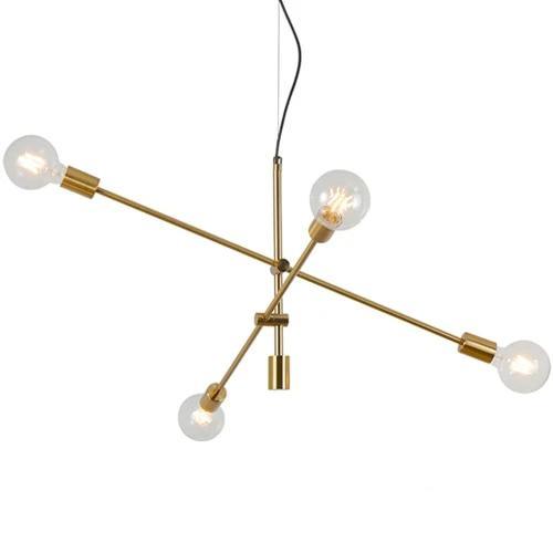 LED Criss Cross Industrial Pendant Hanging Rods Lights - Black Gold The GoatFind 4 heads Gold 