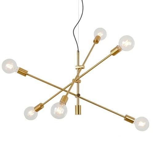 LED Criss Cross Industrial Pendant Hanging Rods Lights - Black Gold The GoatFind 6 heads Gold 
