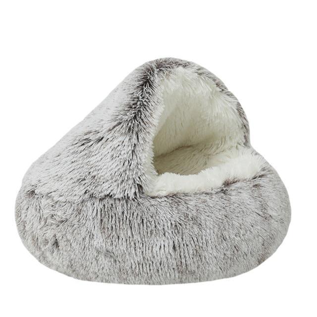 Plush Super Soft Sleeping Cat bed/Small Dog Warm Round Basket Beds The GoatFind Coffe Long Plush 40X40X16cm 