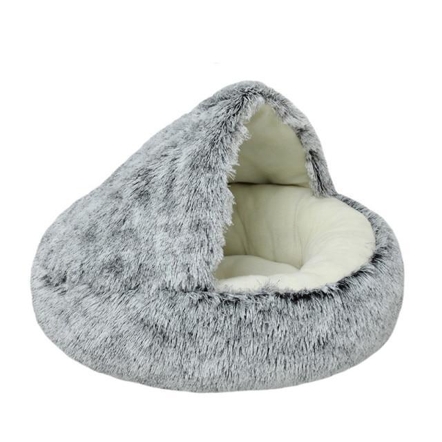Plush Super Soft Sleeping Cat bed/Small Dog Warm Round Basket Beds The GoatFind Gray 65X65X16cm 