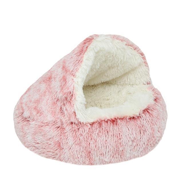 Plush Super Soft Sleeping Cat bed/Small Dog Warm Round Basket Beds The GoatFind Pink Long Plush 40X40X16cm 