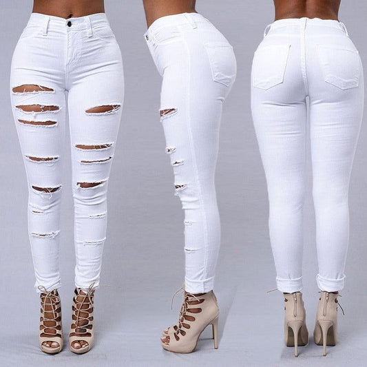 Ripped Skinny jeans - Black/White - The GoatFind
