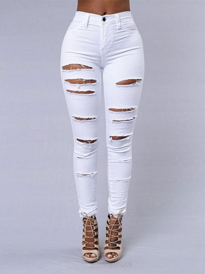 Ripped Skinny jeans - Black/White - The GoatFind