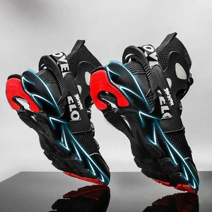 GOT VELOCITY Race Off High Top Shoes/ Blade Bounce Zig sole Sneakers - The GoatFind