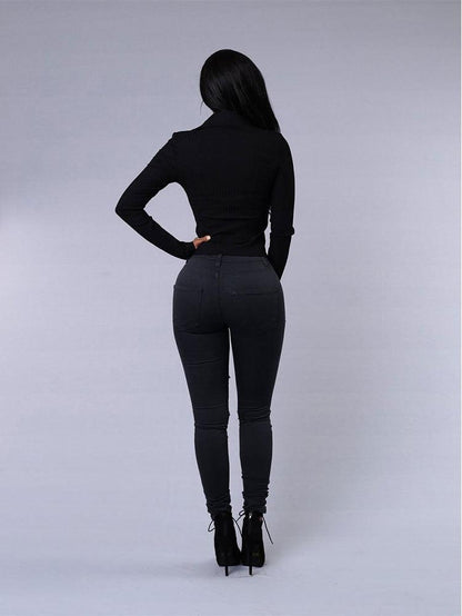 Ripped Skinny jeans - Black/White - The GoatFind