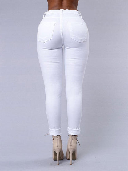 Ripped Skinny jeans - Black/White - The GoatFind