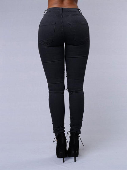 Ripped Skinny jeans - Black/White - The GoatFind