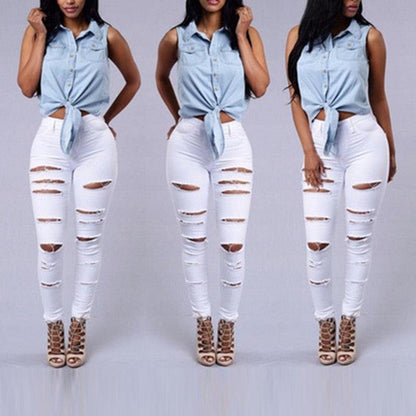Ripped Skinny jeans - Black/White - The GoatFind