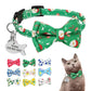 Christmas Cat Collar Bow Tie Quick Release Safety Collars With Bell Fish ID Tag - The GoatFind