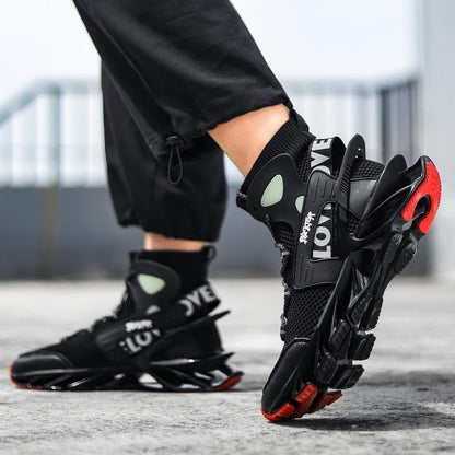 GOT VELOCITY Race Off High Top Shoes/ Blade Bounce Zig sole Sneakers - The GoatFind