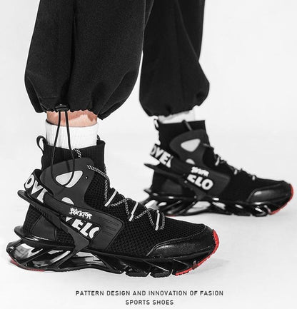 GOT VELOCITY Race Off High Top Shoes/ Blade Bounce Zig sole Sneakers - The GoatFind