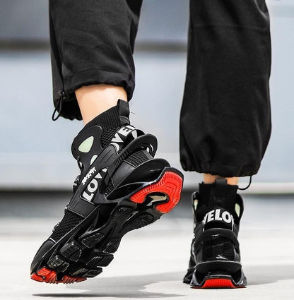 GOT VELOCITY Race Off High Top Shoes/ Blade Bounce Zig sole Sneakers - The GoatFind