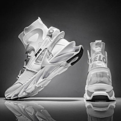 GOT VELOCITY Race Off High Top Shoes/ Blade Bounce Zig sole Sneakers - The GoatFind