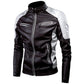 Goatfind's Mens Biker Motorcycle Spliced Leather Jacket/with Warm Fleece - The GoatFind