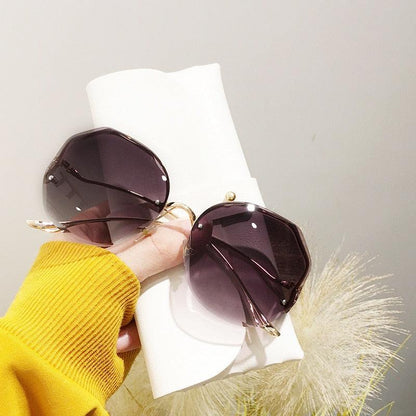Oversized Gradient Sunglasses/Oval Octagonal Sunglasses - The GoatFind