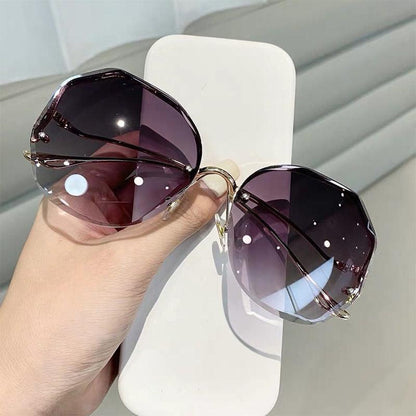 Oversized Gradient Sunglasses/Oval Octagonal Sunglasses - The GoatFind