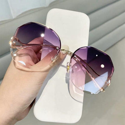 Oversized Gradient Sunglasses/Oval Octagonal Sunglasses - The GoatFind
