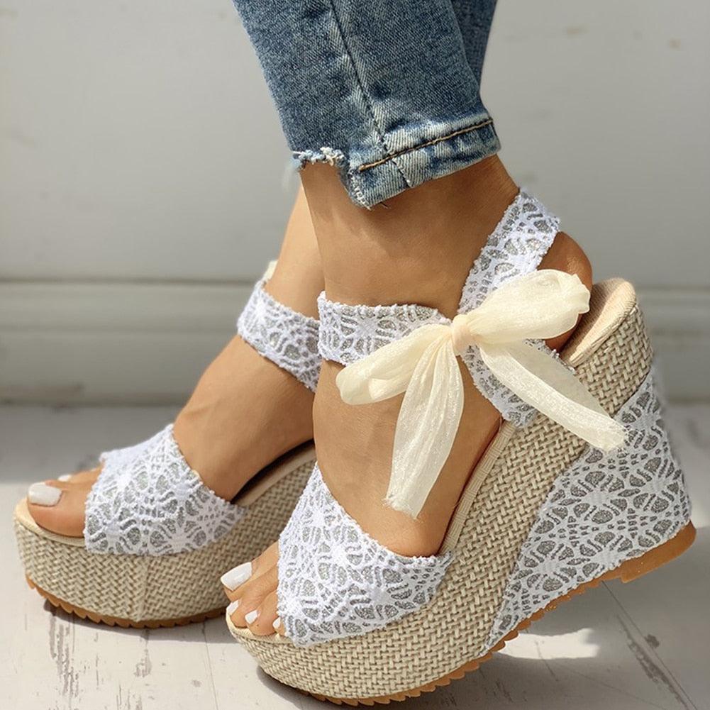 Hot Lace & Floral Wedges - The GoatFind