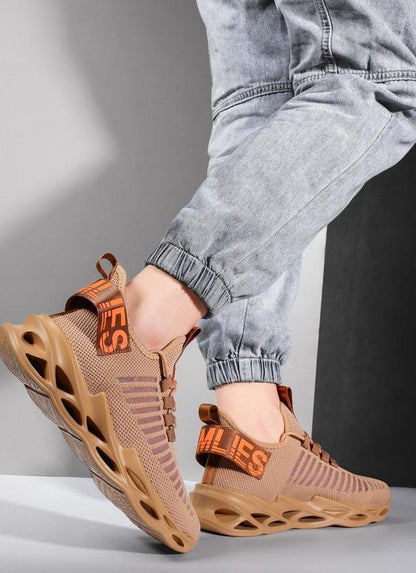 Unisex Brown Tennis Shoes/Yellow Running Sports Sneakers Mens Womens - The GoatFind