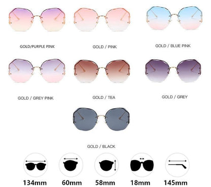 Oversized Gradient Sunglasses/Oval Octagonal Sunglasses - The GoatFind