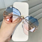 Oversized Gradient Sunglasses/Oval Octagonal Sunglasses - The GoatFind