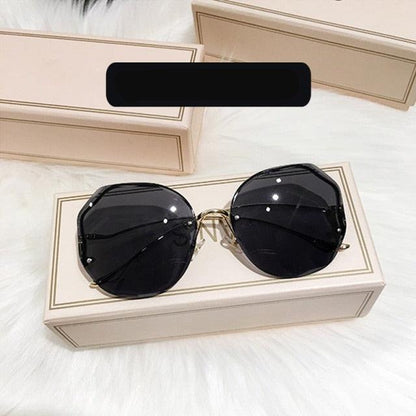 Oversized Gradient Sunglasses/Oval Octagonal Sunglasses - The GoatFind