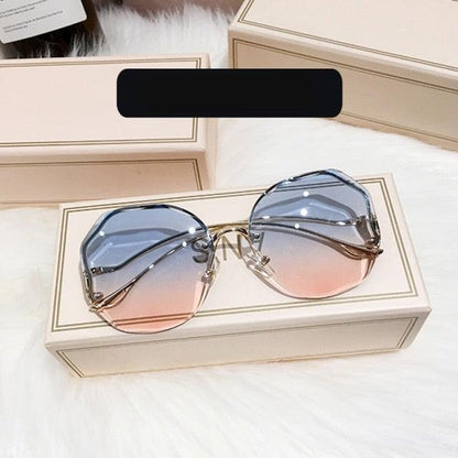 Oversized Gradient Sunglasses/Oval Octagonal Sunglasses - The GoatFind
