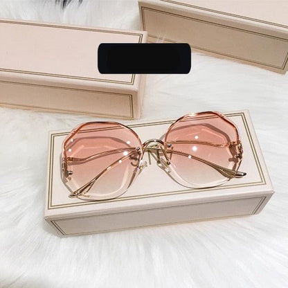 Oversized Gradient Sunglasses/Oval Octagonal Sunglasses - The GoatFind