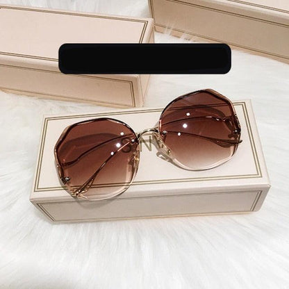 Oversized Gradient Sunglasses/Oval Octagonal Sunglasses - The GoatFind