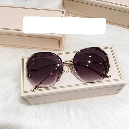 Oversized Gradient Sunglasses/Oval Octagonal Sunglasses - The GoatFind