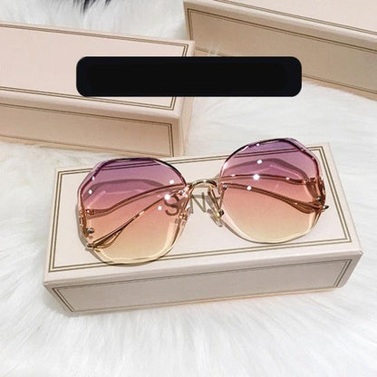 Oversized Gradient Sunglasses/Oval Octagonal Sunglasses - The GoatFind